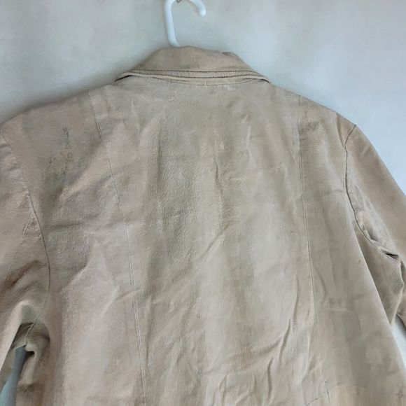 Vtg Wilsons Leather MAXIMA Womens XL Tan Long Coat Jacket Lined Button - Picture 8 of 12